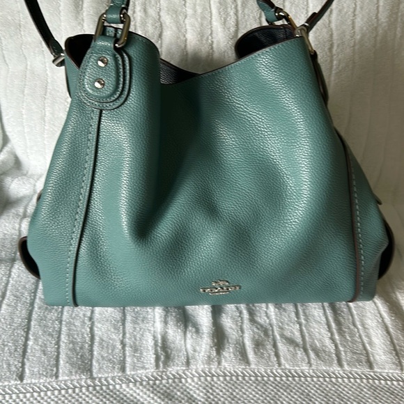 Coach Green Leather Satchel - Picture 1 of 11